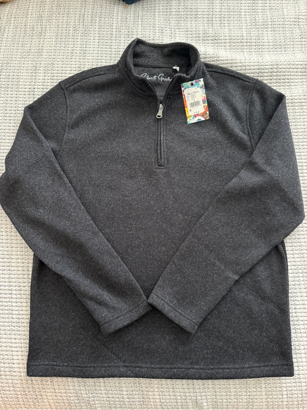 Robert Graham Men's Charcoal Quarter-Zip Sweater - NWT!